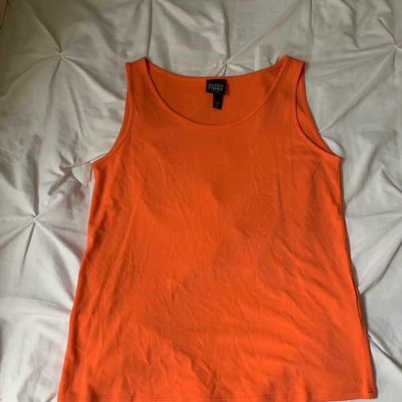 Eileen Fisher Coral Silk Tank Top - Picture 2 of 4